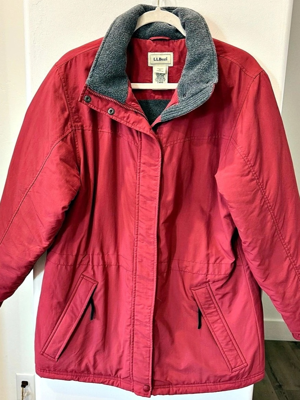 L.L.Bean Winter Warmer Jacket Red & Gray Medium